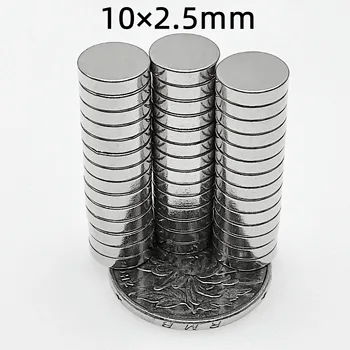 10-500Pcs 10x2.5 mm Neodimio Magnetas NdFeB Turas Super Galinga, Stipri, Nuolatinio Magnetinio imanes Disko Šaldytuvas Magnetas 10*2.5
