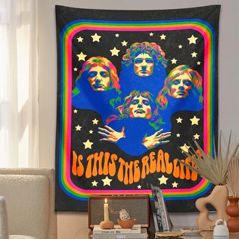 60s, 70s Retro Gobelenas diskoteka modernus Plakatas Yra tai realiame gyvenime, Psychedelic Hipių žvaigždėtą Derliaus fono Sienos, Namų Dekoro