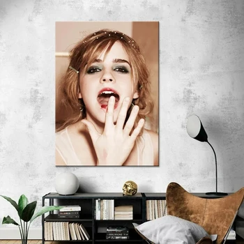 Emma Watson Plakatas Spaudinių Kino Žvaigždė Sienos Meno Nuotrauką Drobė, Tapyba Namų Dekoro Gif
