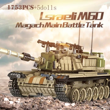 Karinės Pasaulinio Karo M60 Magach Panzer VIII Pelės Maus Pagrindinis Tankas Blokai WW2 Armijos Technikos Plytos Vaikų Žaislai