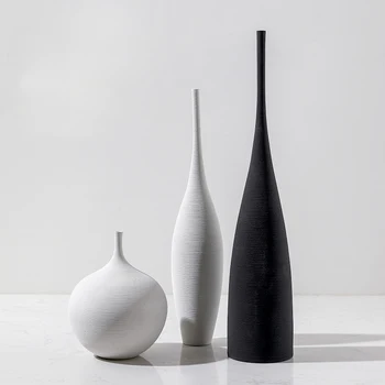 Keramikos Vaza, Juoda ir Balta Paprasta Kūrybinės Dizaino Rankų darbo Meno Apdailos Kambarį Modelis Kambarys Vaza Apdaila