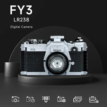 Klasikinis Kūrybines Idėjas, Statyba Blokai Retro Fotoaparato Modelis Mini Plytų FY3 Kameros Plytos Režimas Statybos Rinkiniai Vaikams Dovanų