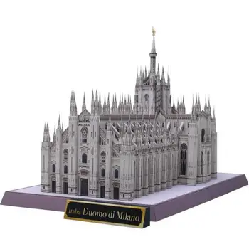 Milano Katedra Italija Pasaulio Klasikinės Architektūros Pastatas, 3D, Popieriniai,