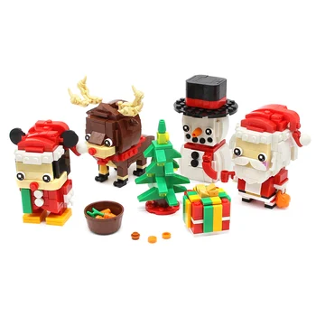 Naujas Kalėdos, Kalėdos Serijos Žaislas Dovana Sniego senį BRIEDŽIŲ Santa Medis Gyvūnų Statybinių Blokų Rinkinį Vaikams 