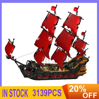 )PELĖSIŲ KARALIUS 13109 SS Raudona Piratų laivo Modelį Builind Blokai, Plytos, Švietimo Dėlionė Žaislas Kalėdų Dovanos