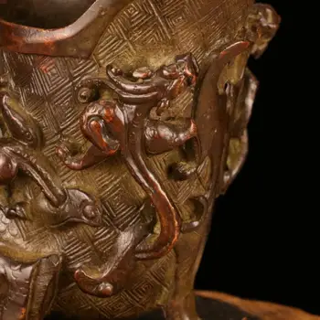 Senovės Imperijos Taurės Imitacija Vario Violetinė Drožyba Drakono Galvą Antikvariniai Goblet Metalo Amatų Namų Dekoracijas Senovės